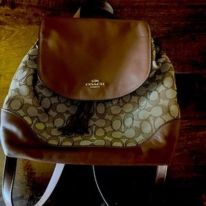 Like new Coach logo backpack purse.  Immaculate condition.